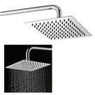 Ducha Chuveiro Cromado Inox 20x20 Slim Banheiro Suporte Redondo Piscina Banho Area Externa