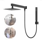 Ducha chuveiro desviador inox 20x20 preto fosco completo