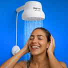 Ducha Chuveiro Eletronica 220v ou 127v Branca Pequena Moderna Master Banho Seletor Alongado Zagonel