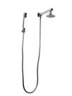Ducha Chuveiro em ABS 10 cm com Braço Curto de Parede e Duchinha Manual Cromado em ABS com Trava