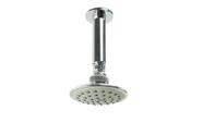 Ducha Chuveiro em ABS Redondo de 10 cm Cromado com Cano suporte de Teto Redondo de 10 cm