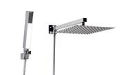 Ducha Chuveiro em Inox 304 25x25 cm Quadrado com Chuveirinho de Mão em ABS com Trava