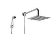 Ducha Chuveiro Inox 20 cm c/ Desviador e Ducha Manual ABS