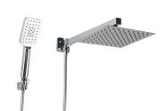 Ducha Chuveiro Inox 20x20 cm com Desviador e Chuveirinho de Mão em ABS com Trava Ducha Chuveiro Inox 20x20 cm com Desviador e Chuveirinho de Mão em ABS com Trava
