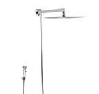Ducha Chuveiro Inox 25 Cm Quadrado Com Desviador E Ducha De Mão
