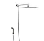 Ducha Chuveiro Inox 25x25 Cm Com Desviador E Ducha De Mão de ABS