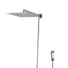 Ducha Chuveiro Inox 304 30x30 Cm Com Desviador E Ducha De Mão