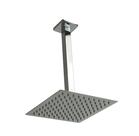 Ducha Chuveiro Inox 304 Slim Quadrado C/ Braço De Teto 24 Cm
