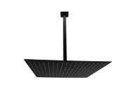 Ducha Chuveiro Inox Slim Quadrado 40x40 Black Com Braço Suporte Teto 40 Cm