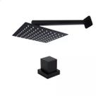 Ducha chuveiro Piscina 30x30 Preto Fosco Metal Inox + 1 Acabam.