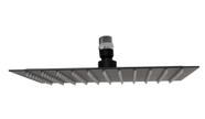 Ducha Chuveiro Preta Fosco Slim Inox 25x25 cm Black Matte Quadrada Com Suporte Niple de Teto