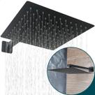 Ducha Chuveiro Preto Fosco 25x25 Slim Aço Inox quadrado Braço suporte de parede banheiro