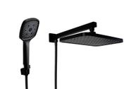 Ducha Chuveiro Preto Fosco em ABS 30x20 cm com Chuveirinho Manual Black em ABS