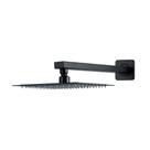 Ducha Chuveiro Preto Inox 20x20 Com Braço 30cm