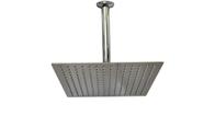 Ducha Chuveiro Quadrada Slim 30x30 cm Inox 201 com Braço Suporte de Teto Redondo Cromado