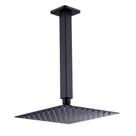 Ducha Chuveiro Quadrado 20x20 Inox Preto Fosco Suporte Teto Banheira Piscina Area Externa Banheiro Luxo