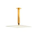 Ducha Chuveiro Quadrado De Teto 30Cm Com Braço 25Cm Mundaú - Dourado