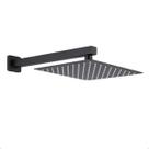 Ducha chuveiro quadrado preto fosco 30x30 com braço parede