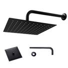 Ducha Chuveiro Quadrado Slim 20x20 Parede Suporte Preto Fosco Area Externa Banheiro Piscina