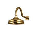 Ducha Chuveiro Redondo Retro Inox 20Cm Trombetas Pingoo.Casa - Dourado