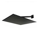 Ducha Chuveiro Slim Preto Quadrado Metal 30x30 com Braço