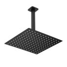 Ducha Chuveiro Teto 25x25 Braço Solar Gás Metal Preto Fosco