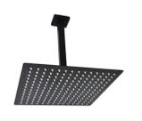 Ducha Cromada 30cm. Slim Quadrado Preto Fosco Para Teto