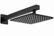 Ducha Cromada Slim Quadrada 30x30cm. Inox Preto Fosco Black