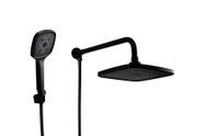 Ducha de ABS Black Matte 21 cm Quadrada com Duchinha Manual em ABS com Trava