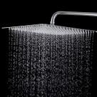 Ducha de Inox Quadrada 30x30 cm de Parede Cromada Braço Redondo PEX