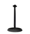 Ducha Flatt 21 cm ABS Preto Fosco c/ Cano Suporte de Teto 40 cm