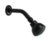 Ducha Flatt ABS Preto Fosco Redonda com Cano de Parede Black Ducha Flatt ABS Preto Fosco Redonda com Cano de Parede Black