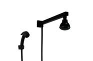 Ducha Flatt Black 7 cm em ABS Bicos Silicone com Braço Suporte de Parede Quadrado com Chuveirinho Pegada Anatômica