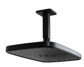Ducha Flatt Retangular em ABS 30x20 cm Preto Fosco com Cano de Teto 10 cm