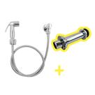 Ducha Higiênica Abs Cromada Para Banheiro 1/4 De Volta + Tudo de Ligação de Bacia Sanitária Extensível Cód. 2128