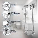 Ducha Higiênica Banheiro Completa Inox 1,2m Chuveirinho Privada com Registro e Instalação Prática