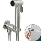 Ducha Higienica Comp Inox Escovado Chuveirinho Bide Banheiro ¼ De Volta Mangueira 1,2m Ducha Completa Mangueira Flexível 120cm Aço Inox 304 Fosco Luxo
