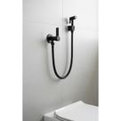 Ducha Higiênica Completa Preta Fosco Quadrada c/ Suporte