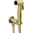 Ducha Higienica Dourada Inox 304 Fosco Chuveirinho Bide Banheiro Registro ¼ Volta Ducha Completa Mangueira 1,2m Gold Luxo