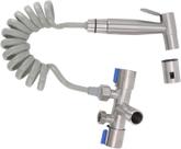 Ducha Higiênica Duas Saídas De 1/2 Mm Aço Inox Com Registro