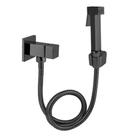 Ducha Higiênica Luxo P/ Banheiro e Lavabo Metal Quadrado Preto Fosco 1/4 Volta