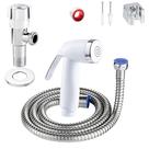 Ducha Higiênica Metal ABS Cromado Gatilho Branco Completa ¼ Volta