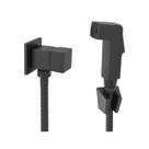 Ducha Higienica Preto Fosco Quadrada 100% Metal Lavabo Luxo