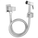 Ducha Higiênica Quadrada Completa Abs mangueira Inox Cromado Duch Ducha Higiênica Quadrada Completa Abs mangueira Inox Cromado Duch