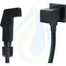 Ducha Higiênica Quadrada Metal Para Banheiro Lavabo 1/4 De Volta Black Matte PRETO FOSCO Cód. 251