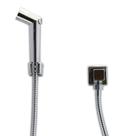 Ducha Higiênica Redonda ABS com Controle de Pressão Cromada Registro de Metal Quadrado 1/4 de Volta