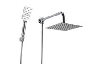 Ducha Inox 20 cm com Desviador e Chuveirinho de Mão em ABS com Trava