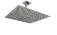 Ducha Inox 201 Slim Quadrada 30 cm com Braço de Teto 10 cm Cromada