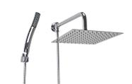 Ducha Inox 25 cm com Chuveirinho de Mão em ABS com Trava