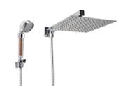 Ducha Inox 25 cm com Ducha Manual em ABS com Esferas Ionizantes